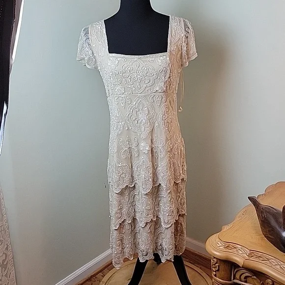 pisarro nights beaded tiered shift dress White Grecian Halter Maxi Dress | Ruffle Chiffon Gown for Summer Wedding  Guest, Vacation &amp; Resort